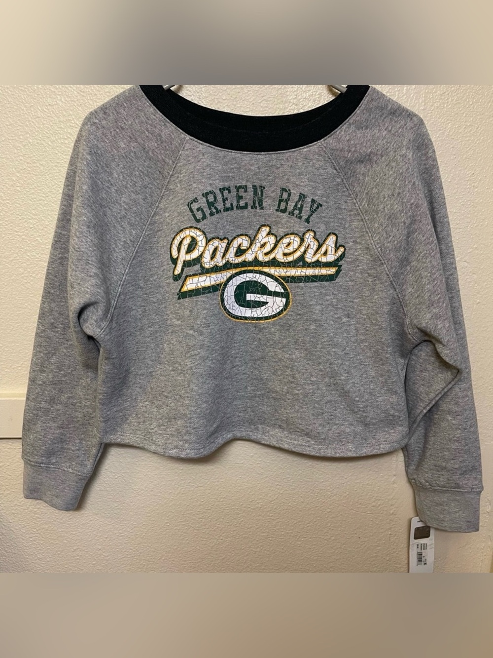Green Bay Packers Cropped Sweatshirt in Gray & Green NWT